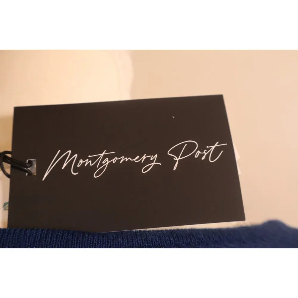 NEW Montgomery Navy Blue Keyhole Ribbed Knit Long Sleeve Oversized Sweater XL